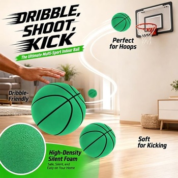 FARYODI Tichá basketbalová lopta, vylepšená veľkosť 2026, veľkosť 7 (24 cm/9,4 palca), tichá
