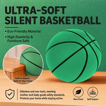 FARYODI Tichá basketbalová lopta, vylepšená veľkosť 2026, veľkosť 7 (24 cm/9,4 palca), tichá