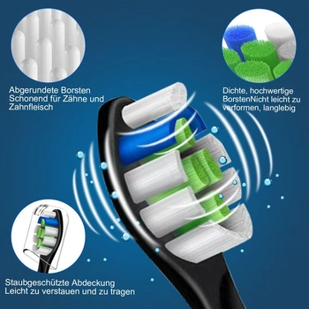 8 hlavíc kefky kompatibilných s elektrickými zubnými kefkami Philips Sonicare, 4 hlavice