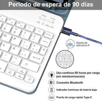 Bezdrôtová klávesnica IVEOPPE pre iPad A16, šedo-modrá
