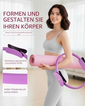Sada kruhov na pilates Abahub pre ženy, domáce cvičenie pre silu a flexibilitu, fialová, 3dielna