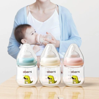 Kojenecké lahvičky Oberni 120ml / 4oz s pomalým průtokem pro novorozence od 0 měsíců, kojenecká