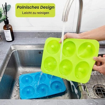 Silikonová forma na pečení koblih Trabag 2dílná se 6 přihrádkami - žáruvzdorné formy na pečení