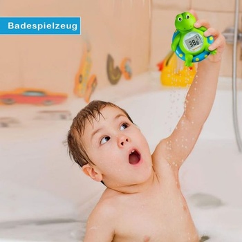 Doli Yearning Frog dětský teploměr do koupele pro batolata, plovoucí hračka do koupele, teploměr do