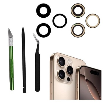 Súprava 3 náhradných objektívov pre iPhone 16 Pro / 16 Pro Max, náhradný objektív s opravným náradím,