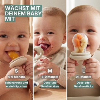 Dětské ovocné krmítko - 2 ks, ovocný dudlík, bez BPA, béžovo-modré