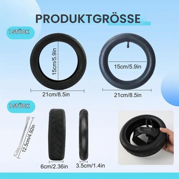 Sada pneumatík a duší 8,5 palca pre elektrické kolobežky M365/Pro2/4 Lite/Mi3-8 1/2x2, pneumatiky