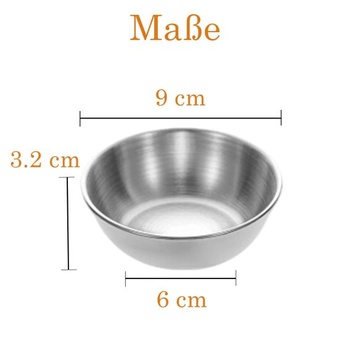 URMONA 8dílná sada misek na omáčku z nerezové oceli, malé misky, stříbrná, 8 kusů