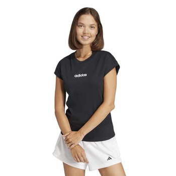 Dámske tričko adidas Essentials Linear Cotton M, čierne / biele