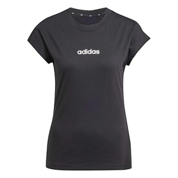 Dámske tričko adidas Essentials Linear Cotton M, čierne / biele