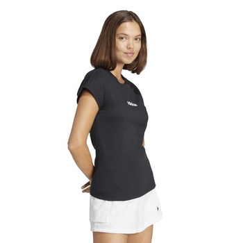 Dámske tričko adidas Essentials Linear Cotton M, čierne / biele