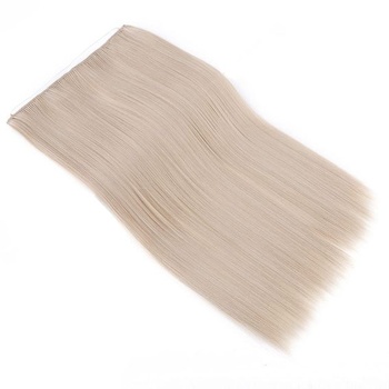 Vlasové predlžovanie Silk-co s gumičkou, rovné predlžovanie s neviditeľnou šnúrkou, syntetický