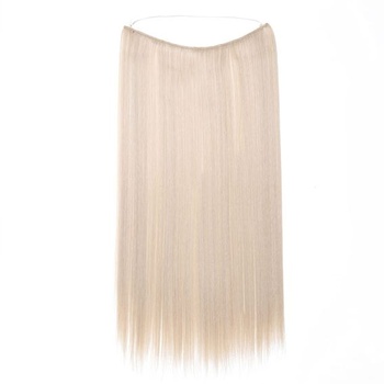 Vlasové predlžovanie Silk-co s gumičkou, rovné predlžovanie s neviditeľnou šnúrkou, syntetický