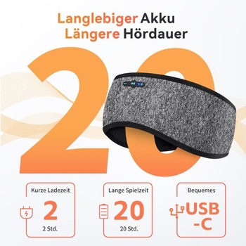 Slúchadlá Bluetooth 6.0 na spanie, bezdrôtový hlavový most 3 v 1 na spanie na boku, 20 hodín