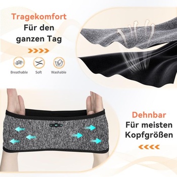 Slúchadlá Bluetooth 6.0 na spanie, bezdrôtový hlavový most 3 v 1 na spanie na boku, 20 hodín