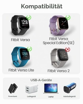 Magnetický nabíjací kábel pre hodinky Fitbit Versa/Versa Special Edition (SE)/Versa Lite.