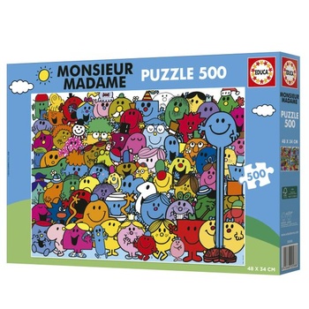 Educa - Puzzle Monsieur Madame | Detské puzzle s 500 dielikmi | Rozmery: 48 x 34 cm | Vek 11+ (20588)