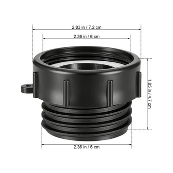 Adaptér TEHAUX pre IBC kontajnery z 2-palcového jemného závitu na hrubý závit S60X6, adaptér pre