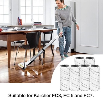 NIYATA 6dielna sada náhradných valčekových kief pre Kärcher FC7 FC3 FC5 FC3D, Náhradné diely