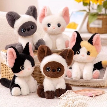 Plyšová hračka Herfair Cat, plyšové mačky, roztomilá plyšová hračka na hranie a maznanie, kawaii