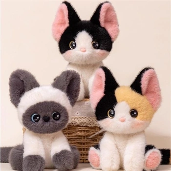 Plyšová hračka Herfair Cat, plyšové kočky, roztomilá plyšová hračka na hraní a mazlení, kawaii