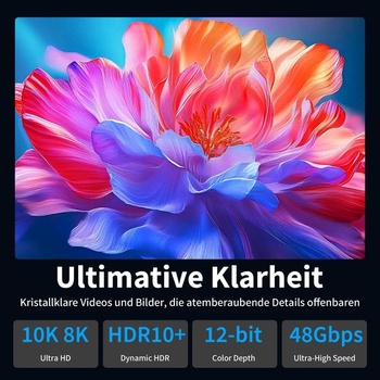 HDMI kabel 3M 10K 8K, Ultra High Speed HDMI kabel 10K 8K@60Hz 4K@240Hz, HDMI 2.1 podpora HDR10+