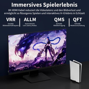 HDMI kabel 3M 10K 8K, Ultra High Speed HDMI kabel 10K 8K@60Hz 4K@240Hz, HDMI 2.1 podpora HDR10+