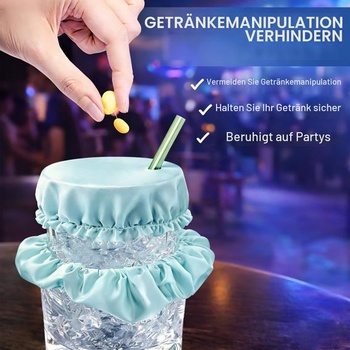Kryty na nápoje Scrunchie, 5 kusov, ochrana proti drogám a znásilnenie na rande, opakovane použiteľné