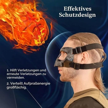 Chránič nosu na zlomený nos, obličejový štít na sport, nastavitelný obličejový štít, sportovní