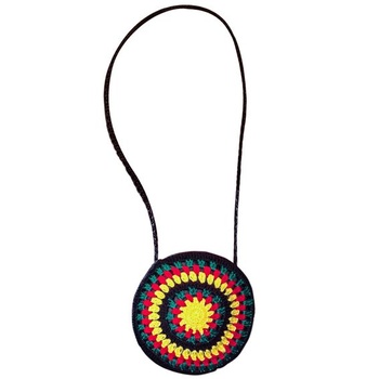W WIDMANN MILANO Párty móda 8445H - Háčkovaná kabelka Jamajka, Reggae, Kostým, Doplněk, Karneval,