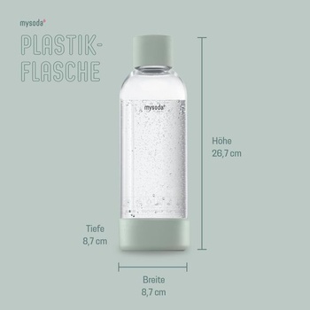 Mysoda: Plastová fľaša na vodu bez BPA pre výrobník perlivej vody Mysoda, šalviovo zelená, 1 l