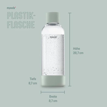 Mysoda: Plastová láhev na vodu bez BPA pro výrobník perlivé vody Mysoda, šalvějově zelená, 1 l