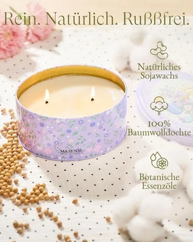Vonná sviečka M&SENSE Lilac, jarná sójová sviečka, sviečka ku Dňu matiek, vonná sviečka z prírodného