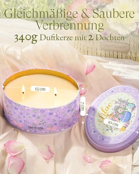 Vonná sviečka M&SENSE Lilac, jarná sójová sviečka, sviečka ku Dňu matiek, vonná sviečka z prírodného