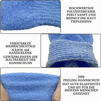 12dielne exfoliačné rukavice do kúpeľa, sprchy, kúpeľov, ružovej, zelenej, modrej