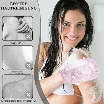 12dielne exfoliačné rukavice do kúpeľa, sprchy, kúpeľov, ružovej, zelenej, modrej