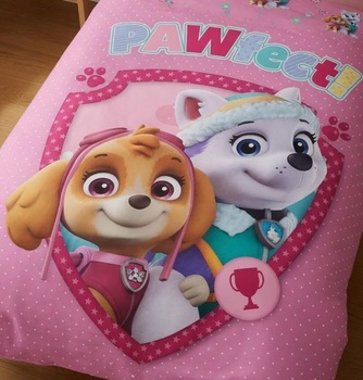 Detské obliečky Paw Patrol Junior ružové 100x135 + obliečka na vankúš 40x60