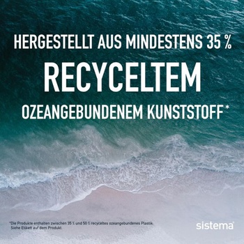Sistema Square fľaša na vodu, 1l, nepriepustná fľaša na vodu pre deti 1l tyrkysová (recyklovaná)