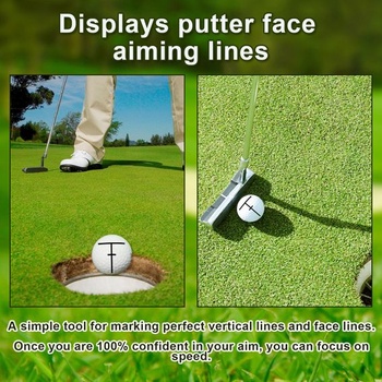 Sada 3 golfových linerov, červený plastový nástroj na zarovnanie golfových loptičiek s popisovačom pre