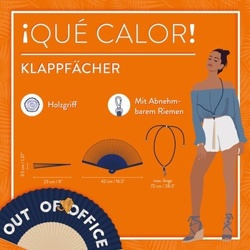 LEGAMI – Skladací vejár ¡Que Calor! Design Out of Office, odnímateľný a nastaviteľný kábel v