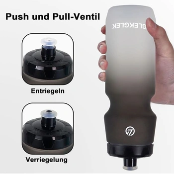Láhev na vodu na kolo 750 ml, bez BPA, nepropustná, černobílá