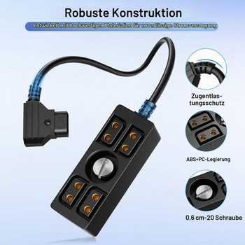 Rozbočovací kábel Alvin's Cables D-tap, napájací kábel D-tap samec - 4portový rozbočovač D-tap