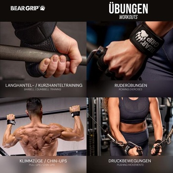 Bear Grip - Otevřené tréninkové rukavice pro CrossFit, kulturistiku, kalisteniku, powerlifting XS