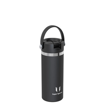 Dětská nerezová láhev na pití Sparrow 500ml termoska s brčkem 500ml černá