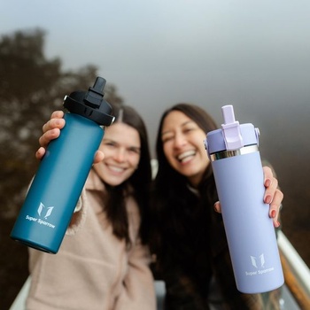 Dětská nerezová láhev na pití Sparrow 500ml termoska s brčkem 500ml černá