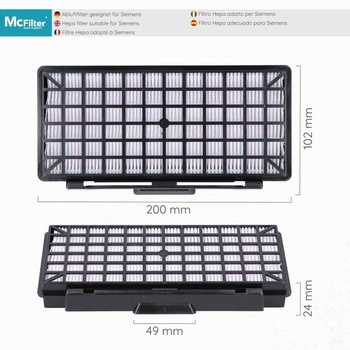 Súprava HEPA filtrov a motorových filtrov McFilter kompatibilná s Siemens Q5.0 a Q8.0, kompatibilná s