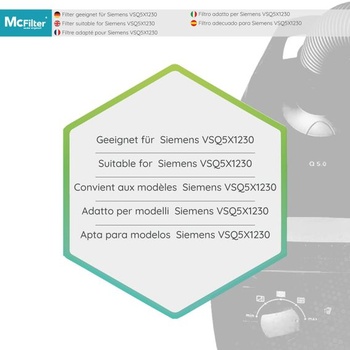 Súprava HEPA filtrov a motorových filtrov McFilter kompatibilná s Siemens Q5.0 a Q8.0, kompatibilná s