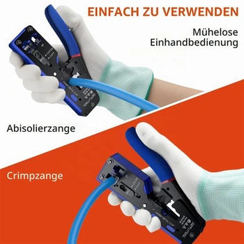 Súprava sieťových nástrojov GETLITOOL, krimpovacie kliešte RJ45 Cat5e/6/6A/7 so 60 konektormi RJ45 Cat6