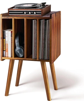 Stolík Generisch na vinylové dosky hnedý
