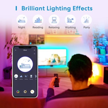 Meross RGBWW LED pásik 5m, teplo biely a šikovný WiFi LED pásik, flexibilná páska pre domácich majstrov s Alexou
